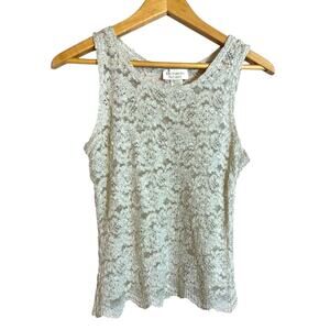 Vintage Victoria's Secret Gold Label All Over Lace See Through Tank Top USA L